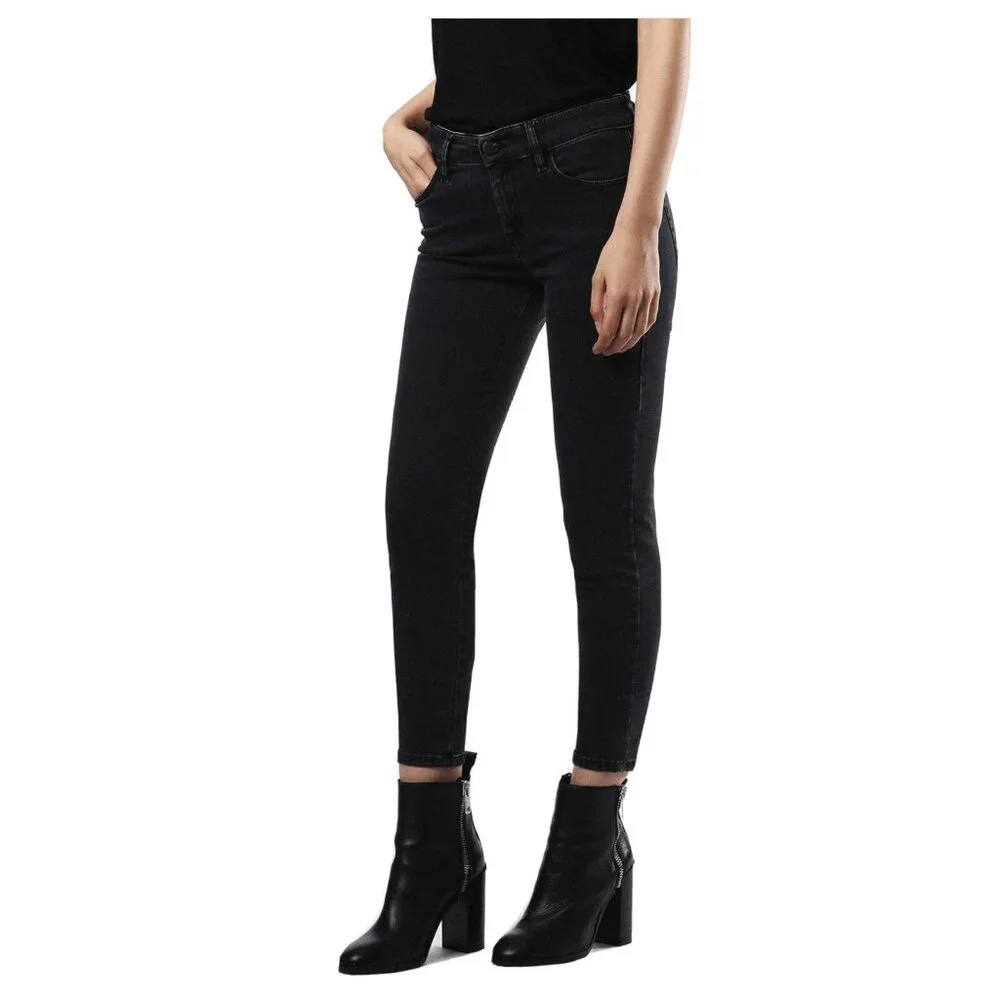 $178 Diesel Women’s Slandy Super Slim Skinny Jeans 0680I Black Recovery Size W23